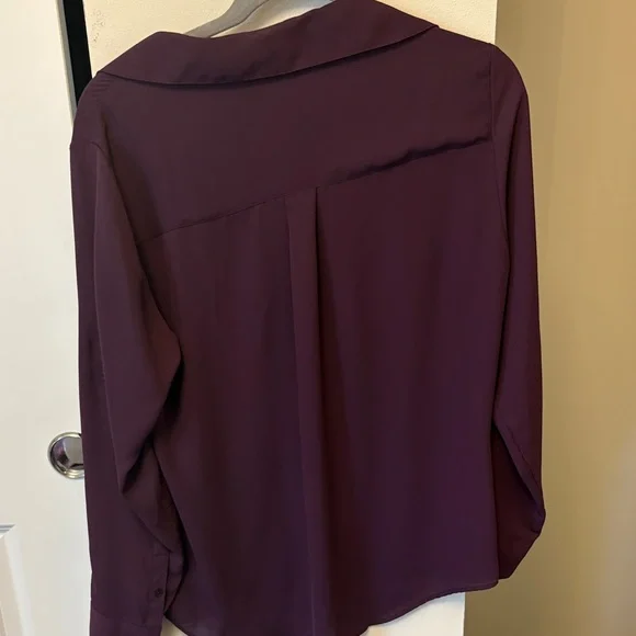Express Women's Deep Purple Button Down Shirt - Picture 2 of 2